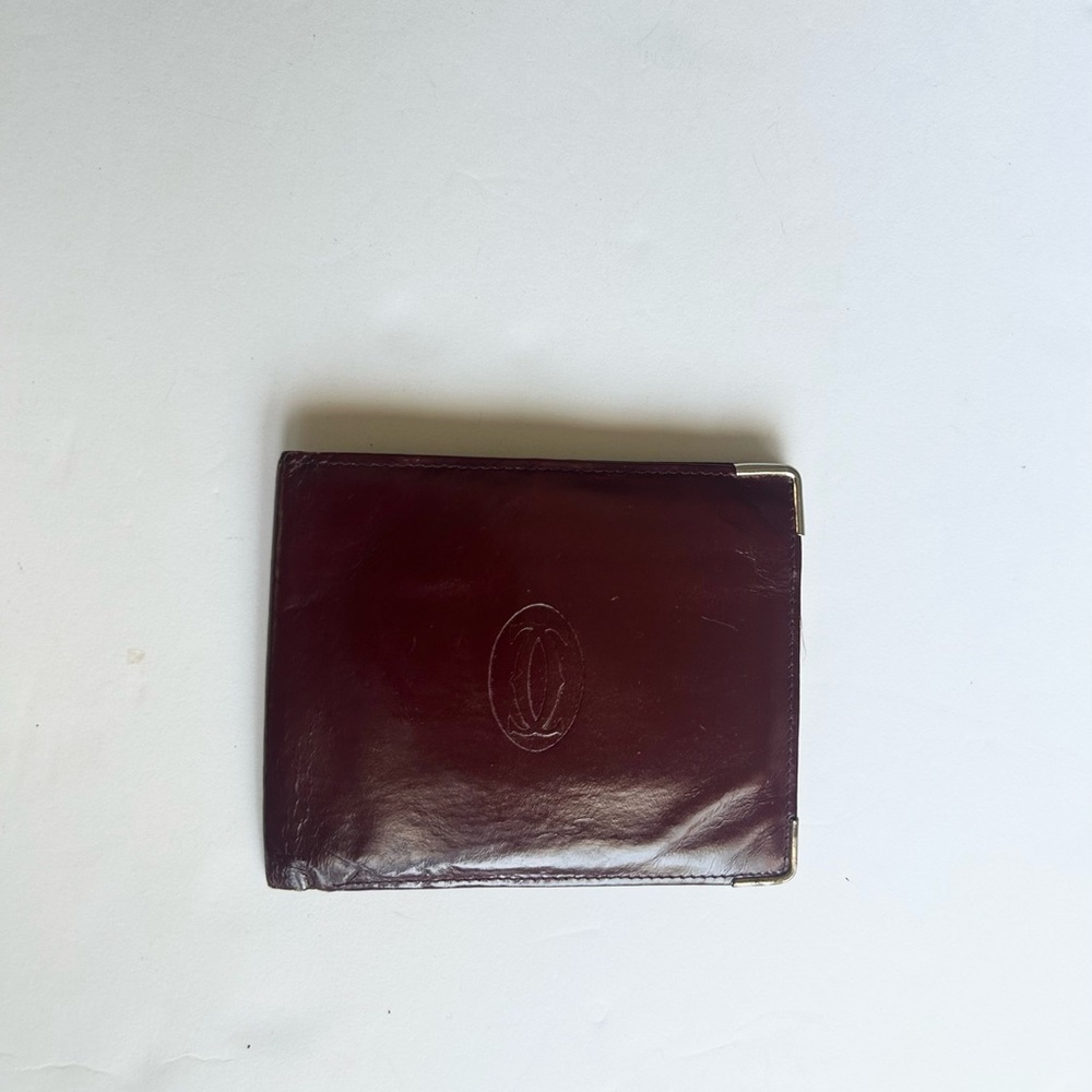 Cartier Men's Burgundy Leather Wallet